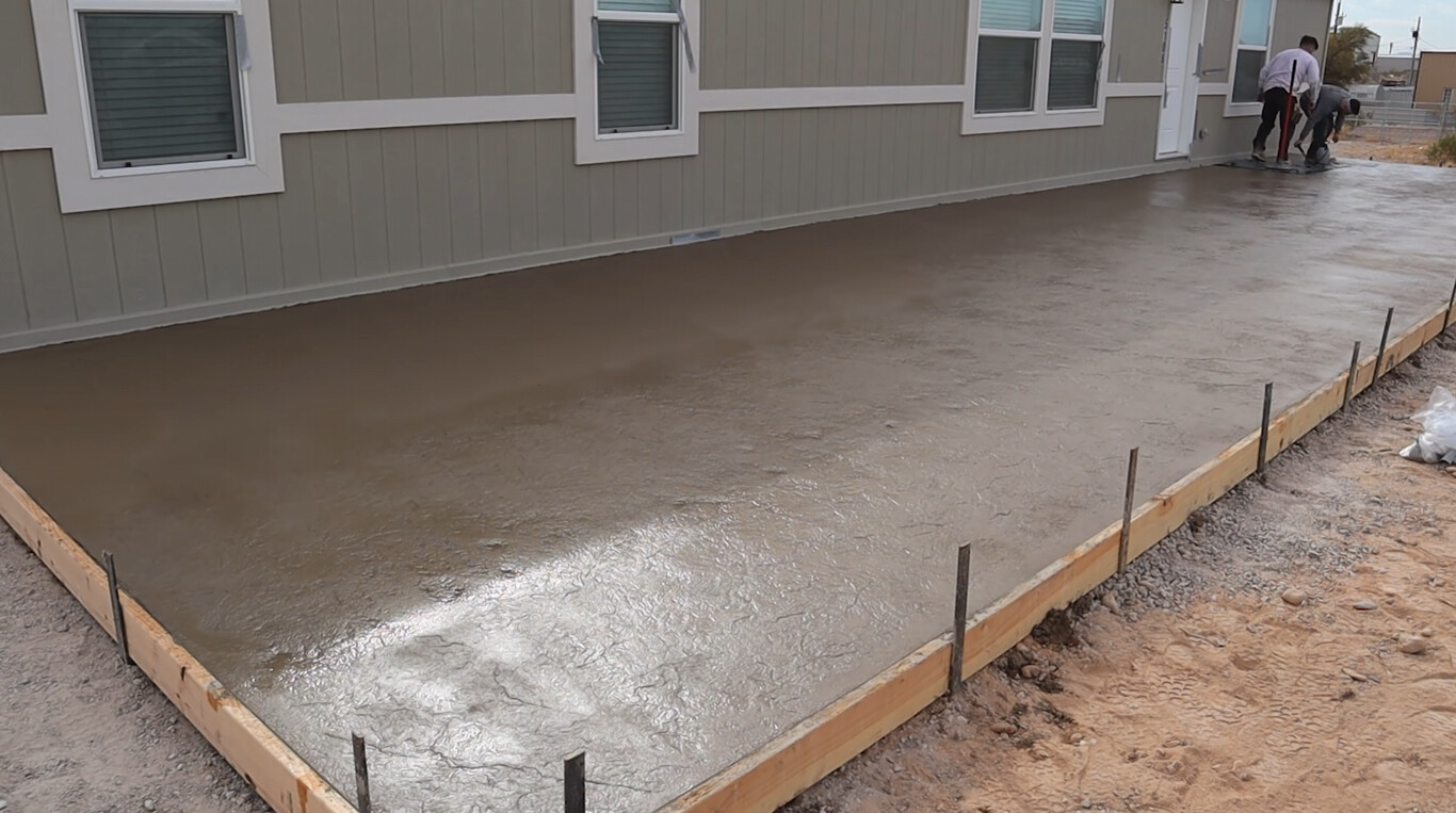 High-quality concrete pour with professional finishing techniques